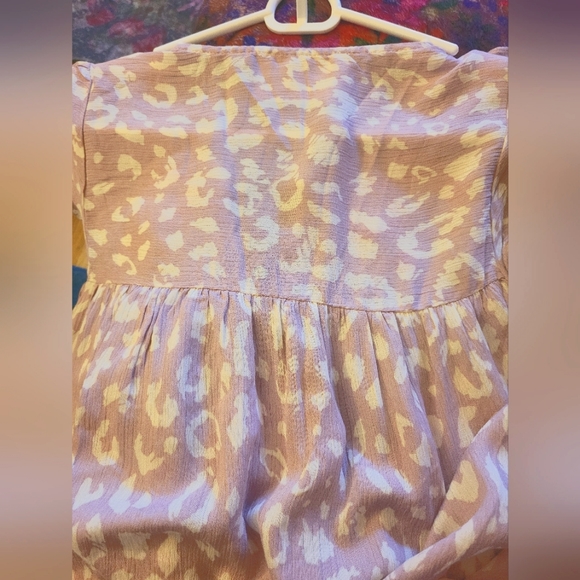 2/$15 Savanna Jane Boho Chic Top, S, Purple Leopard, Floral Embroidery, NWT - Picture 13 of 15